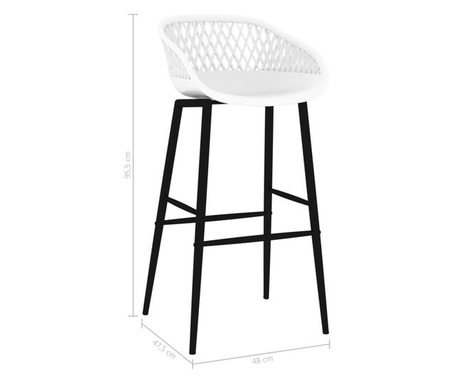 Barski stoli, 4 kosi, beli