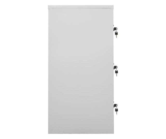 2 db világosszürke acél zárható szekrény 90 x 45 x 92,5 cm