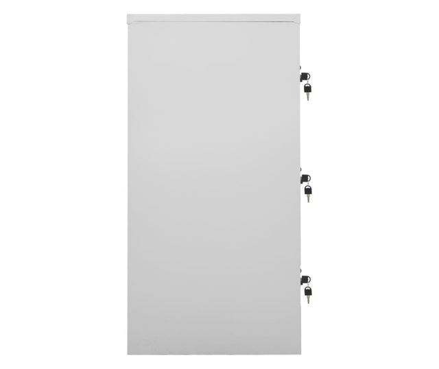2 db világosszürke-piros acél zárható szekrény 90x45x92,5cm