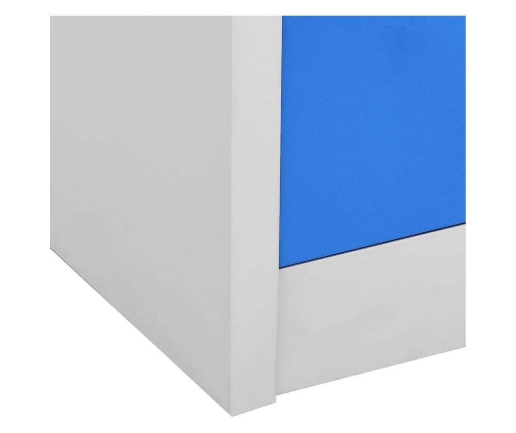 5 db világosszürke-kék acél zárható szekrény 90 x 45 x 92,5 cm - 42