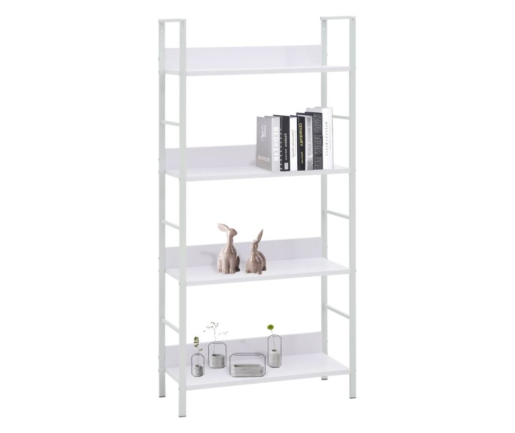 4 szintes fehér forgácslap könyvespolc 60 x 27,6 x 124,5 cm - 7