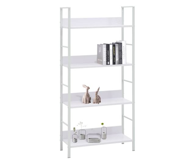 4 szintes fehér forgácslap könyvespolc 60 x 27,6 x 124,5 cm