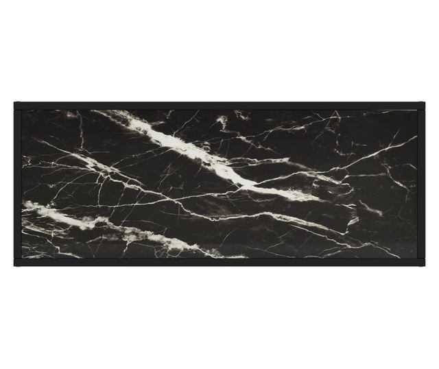 fekete TV-szekrény fekete márvány mintás üveggel 100x40x40 cm