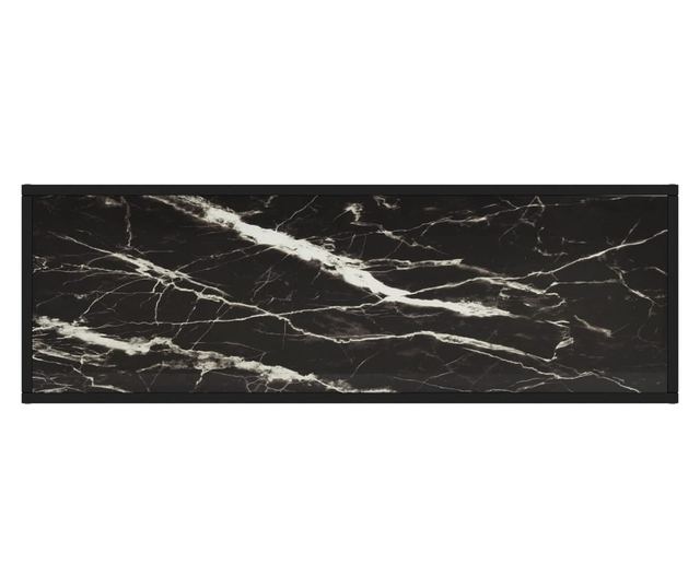 fekete TV-szekrény fekete márvány mintás üveggel 120x40x40 cm
