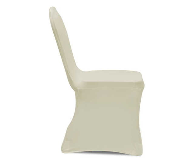 Еластични калъфи за столове, кремави – 6 броя