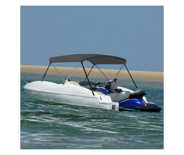 antracitszürke kétágú bimini tető 180 x 130 x 110 cm