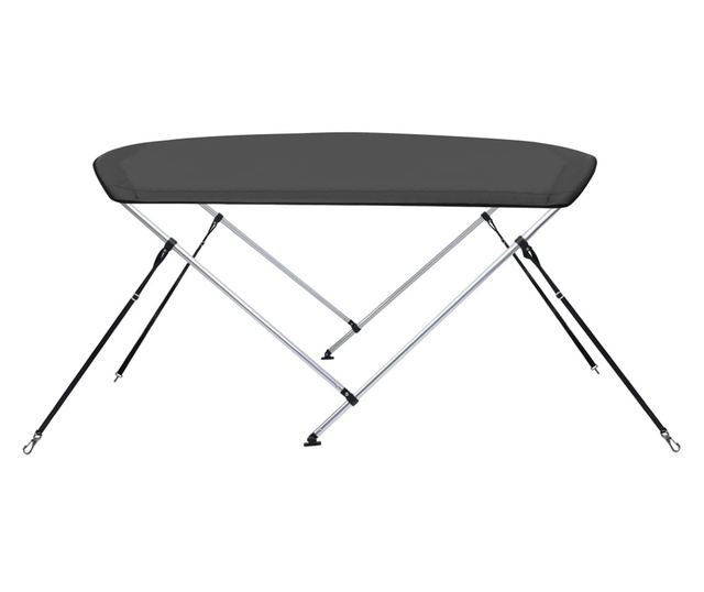 antracitszürke kétágú bimini tető 180 x 130 x 110 cm