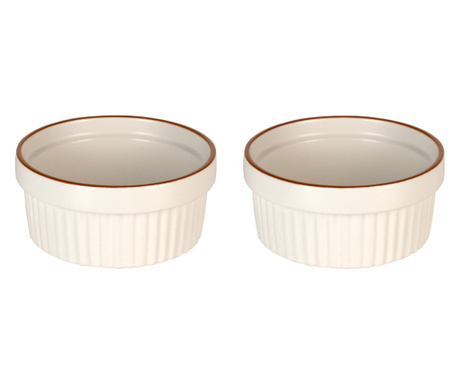 Set 2 ramekini Excellent Houseware, ceramica, 11x4.8 cm, alb
