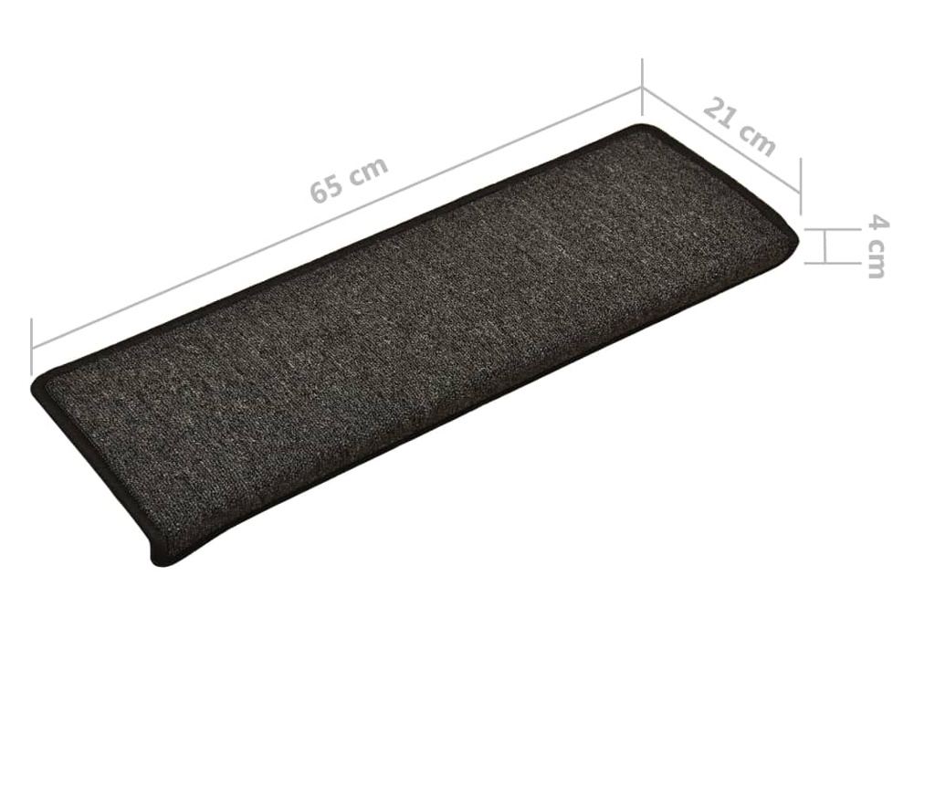Tepisi za stepenice 15 kom 65x21x4 cm antracit - 21