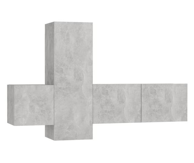 Set TV komoda, 3 kom., siva beton, PAL