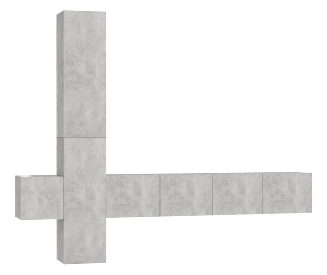 Set TV komoda, 5 kom., siva beton, PAL