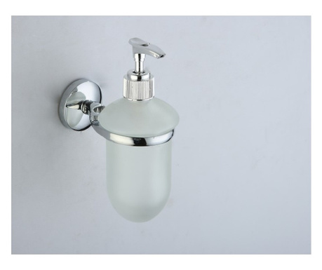 Дозатор за течен сапун Inter Ceramic Алба ICA 9063, С помпичка, Хром, Цинкова сплав и стъкло, Стенeн, За баня