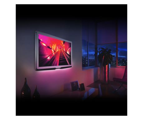 Mercaton RGB LED szalag TV megvilágításhoz 24" és 60" között IR távirányító, IP 65, 100 cm