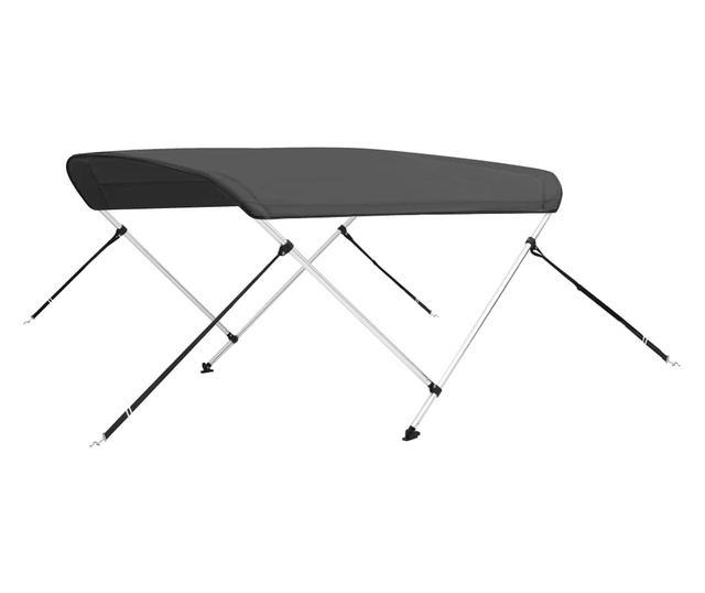 antracitszürke kétágú bimini tető 180 x 130 x 110 cm