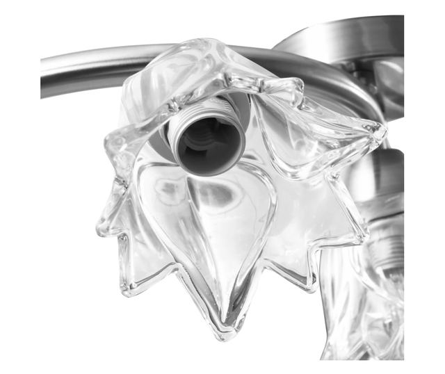 Полилей със стъклени абажури, за 5 крушки Е14, лале