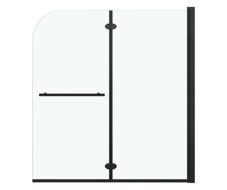 2 paneles fekete ESG zuhanyzó összecsukható ajtóval 120x140 cm