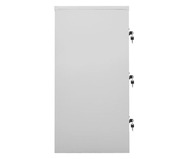 világosszürke és piros acél zárható szekrény 90 x 45 x 92,5 cm