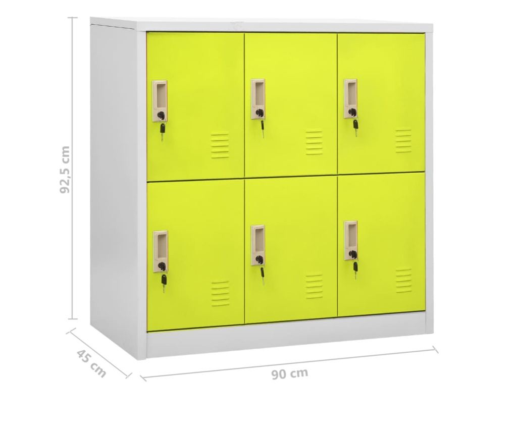 5 db világosszürke-zöld acél zárható szekrény 90 x 45 x 92,5 cm - 50