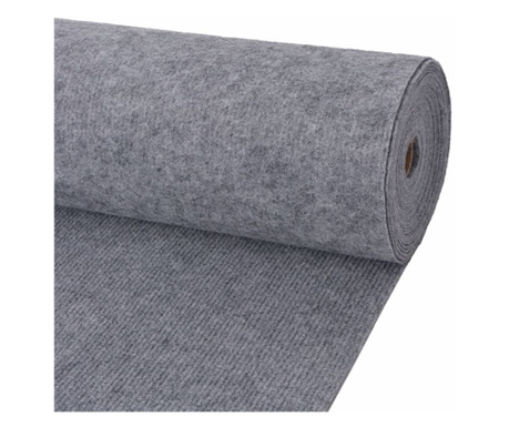 Изложбен килим, набразден, 1,2x20 м, сив