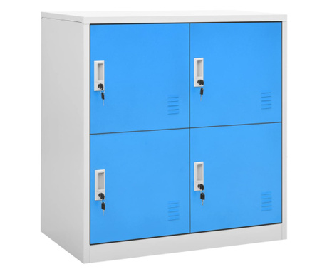 világosszürke és kék acél zárható szekrény 90 x 45 x 92,5 cm