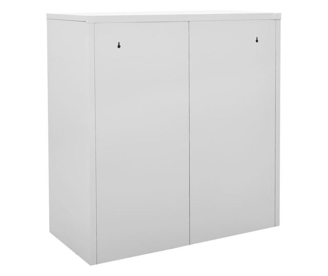 2 db világosszürke acél zárható szekrény 90 x 45 x 92,5 cm