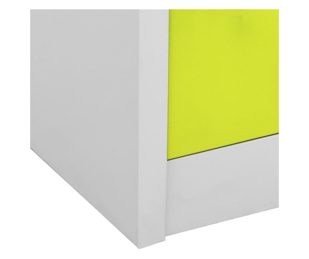 5 db világosszürke-zöld acél zárható szekrény 90 x 45 x 92,5 cm - 37