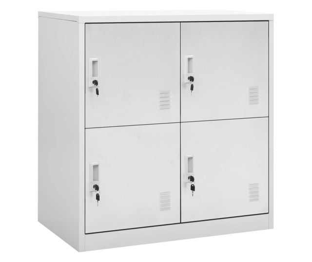 2 db világosszürke acél zárható szekrény 90 x 45 x 92,5 cm