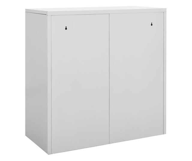 2 db világosszürke acél zárható szekrény 90 x 45 x 92,5 cm
