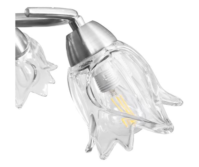 Полилей със стъклени абажури, за 5 крушки Е14, лале