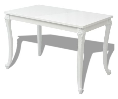 Jedilna miza 116x66x76 cm visok sijaj bele barve