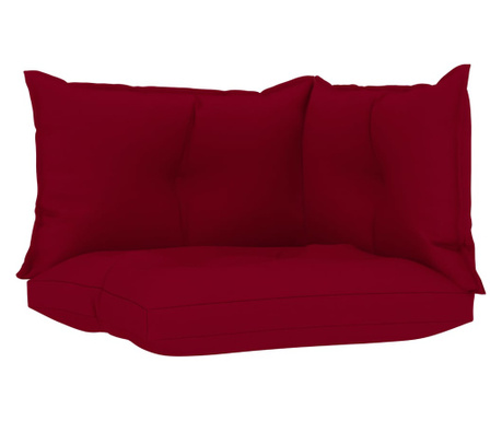 Палетни възглавници за диван, 3 бр, виненочервени, текстил