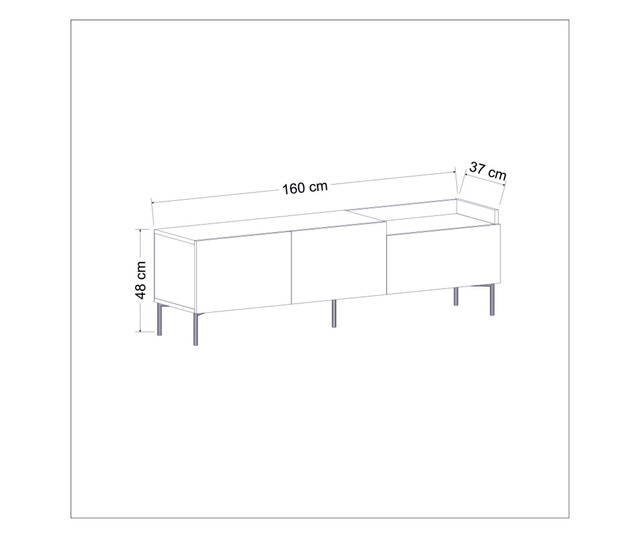 TV комода  37x160x35 см