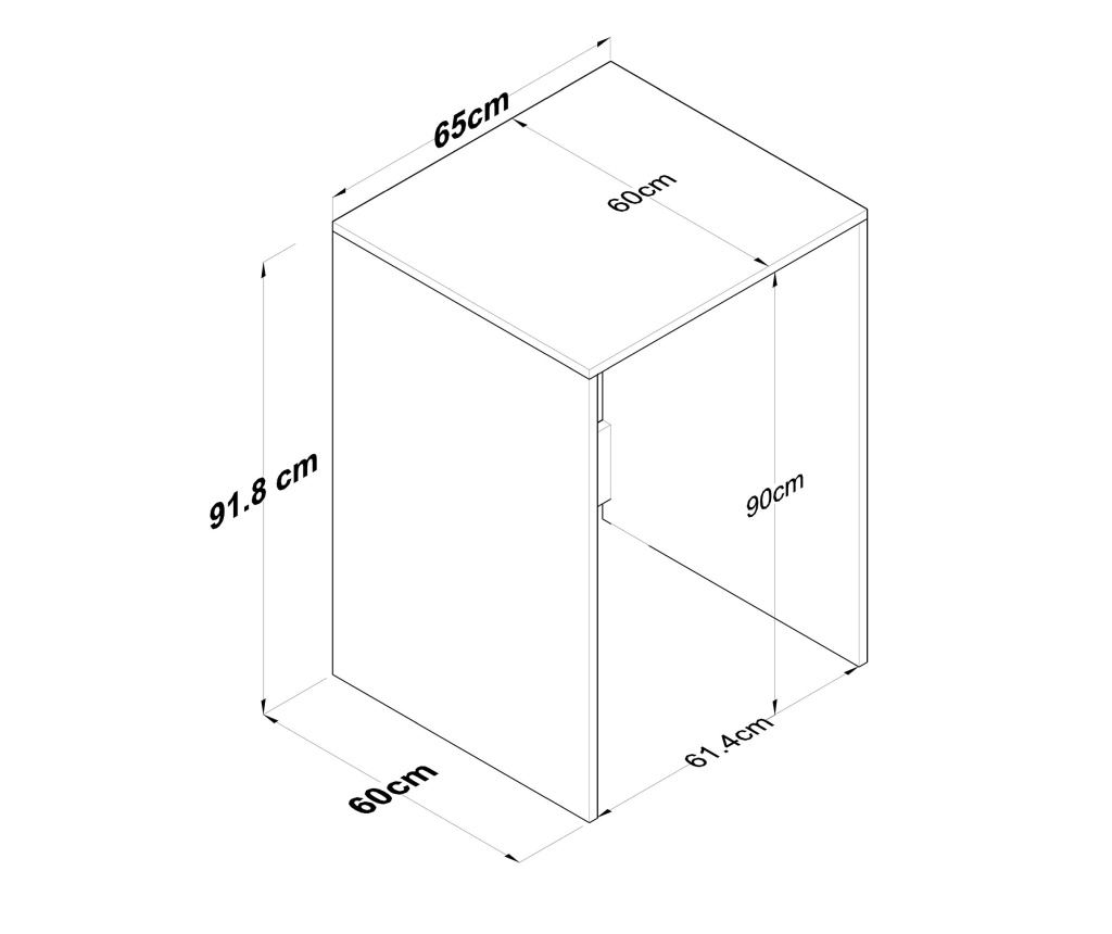 Omarica za pralni stroj 60x65x91,8 cm - 7