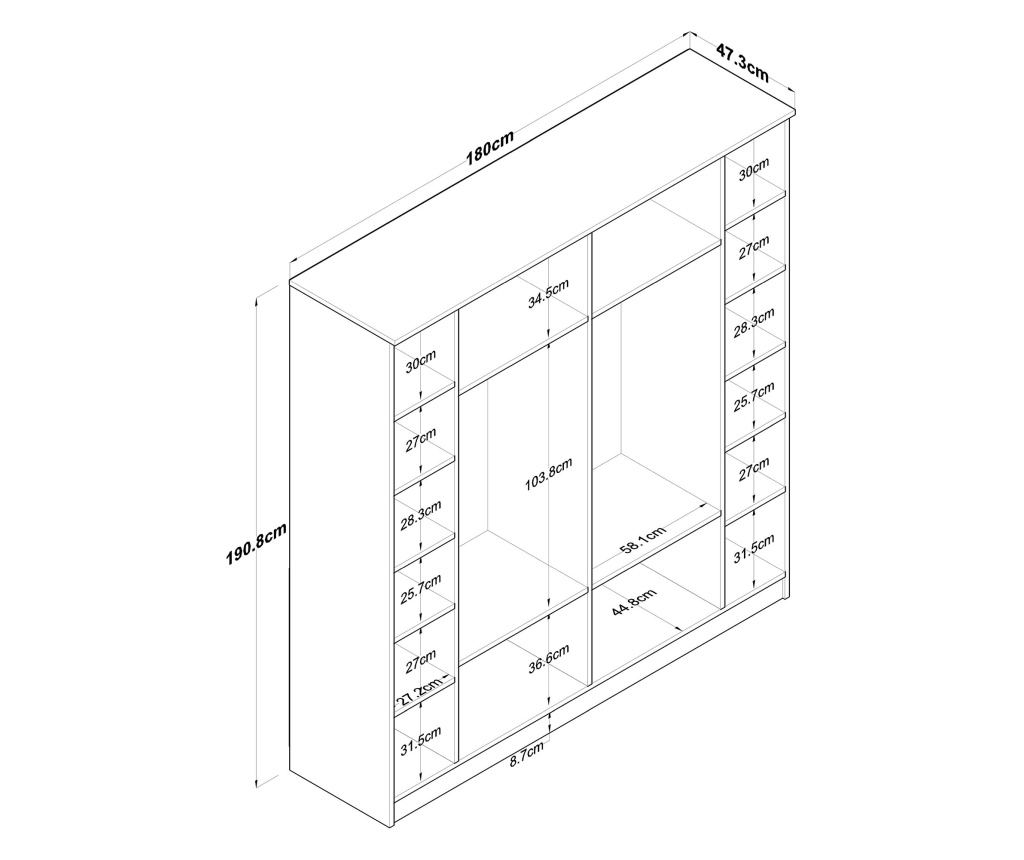 Ormar  47.3x180x190.8 cm - 7