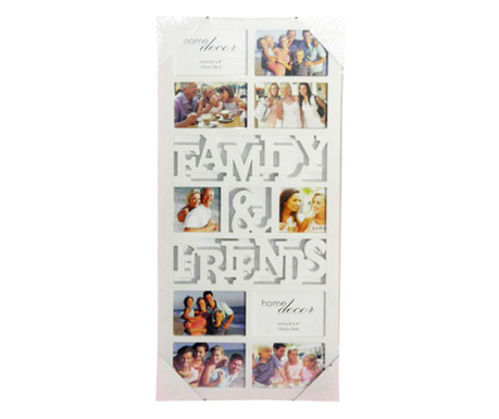 Пано от десет pамки за снимки Family & Friends ДМ Индъстри 4441, Бяло, 74.5 х 34.5 см