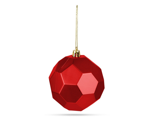 Karácsonyfadísz szett - gömbdísz - piros - 6 db / csomag