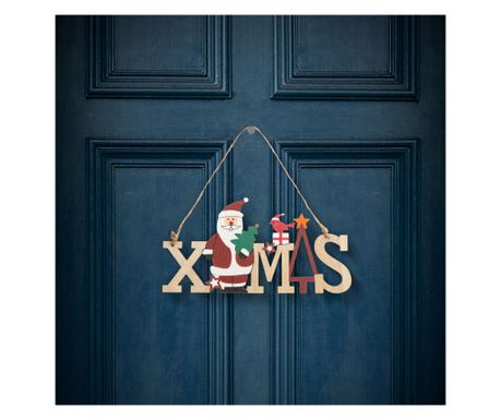 Leseni božični okrasek - Božiček - z obešalom - 17 x 9 cm