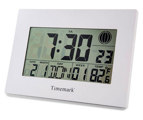 Стенен Часовник с Термометър Timemark Бял (24 x 17 x 2 cm)