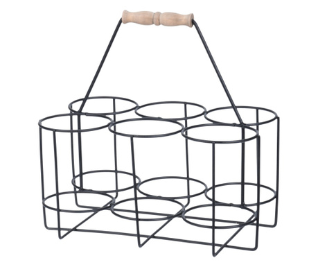 Suport sticle vin Home&Styling Collection, metal, 28x19x28.5 cm, negru