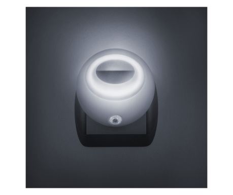 LED készenléti lámpa fényérzékelővel, 230 V, 1W, Ø 8 cm, Fehér