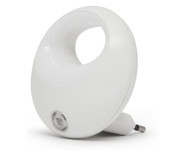 LED készenléti lámpa fényérzékelővel, 230 V, 1W, Ø 8 cm, Fehér