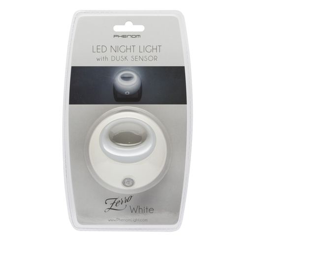 LED készenléti lámpa fényérzékelővel, 230 V, 1W, Ø 8 cm, Fehér