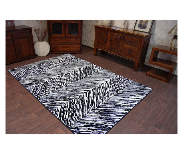 Sketch szőnyeg - F754 krém/fekete- Cikcakk 120x170 cm