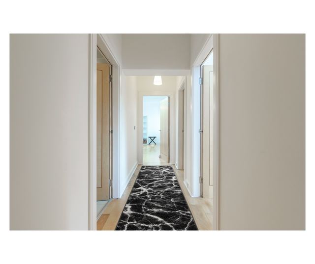 Пътеки BCF MORAD Marmur Мрамор антрацит / черен 60 cm 60x620 cm