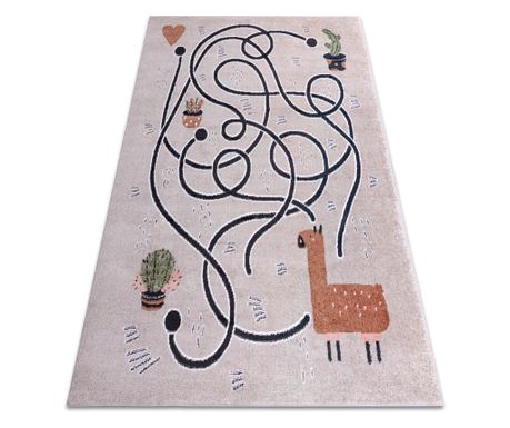 Tepih FUN Game za djecu, igra, lama bež 180x270 cm
