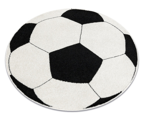 Covor SILVER cerc PILKA fotbal negru - alb cerc 80 cm