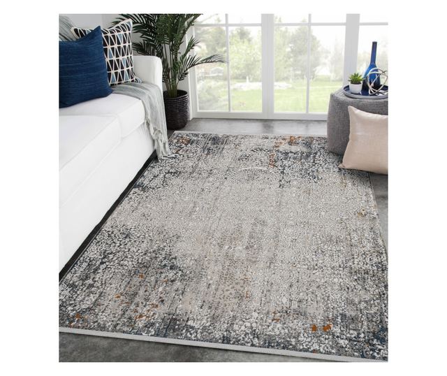 Covor TULS structural, franjuri 51327 Vintage, ornament fildeş / cremă 120x170 cm