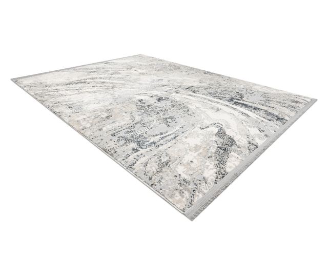 Covor TULS structural, franjuri 51328 Vintage, abstracțiune fildeş / gri 120x170 cm