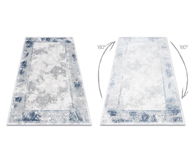 Covor acril VALS 1738 Cadru, caro fildeş / albastru 80x100 cm