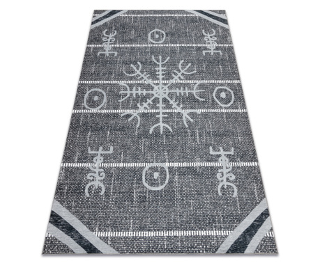 ANTIKA tepih 118 tek, moderni aztečki, perivo - siva 160x220 cm